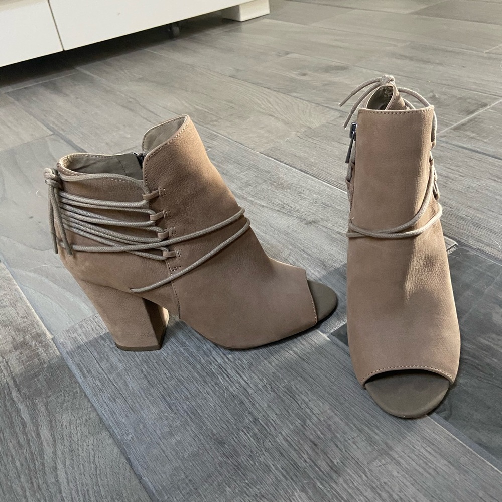 Jessica Simpson open toe leather booties